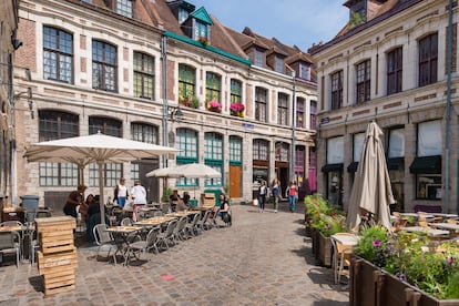 Terrazas en el lugar de Oignan, Lille.