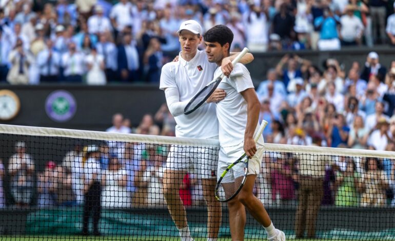 Sinner fue mejor en Wimbledon y en Roland Garros
