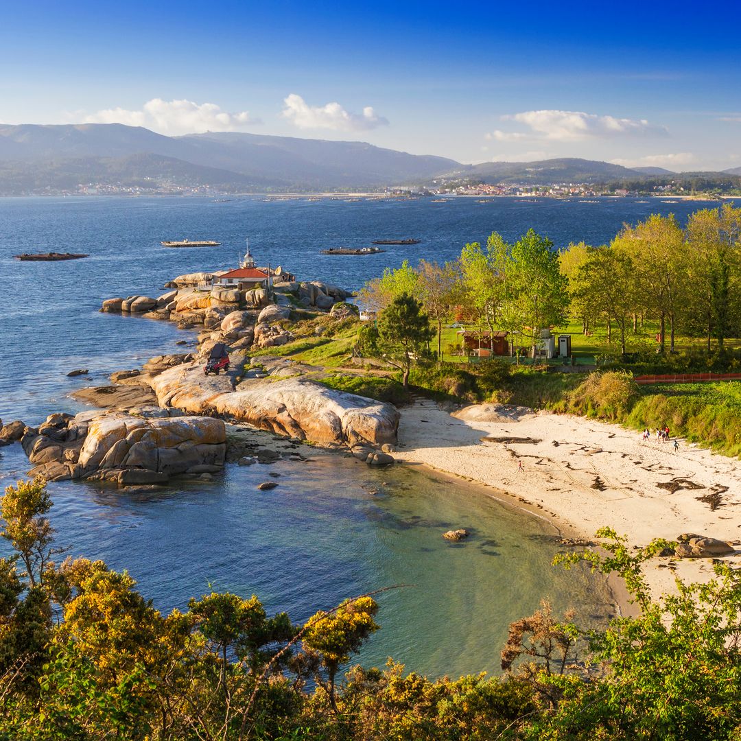 Playa y playa en la isla de Arousa, Pontevedra