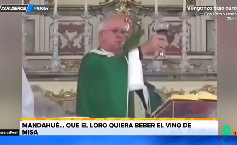 Un loro se cuela en pleno sermón para robarle el vino de misa al cura