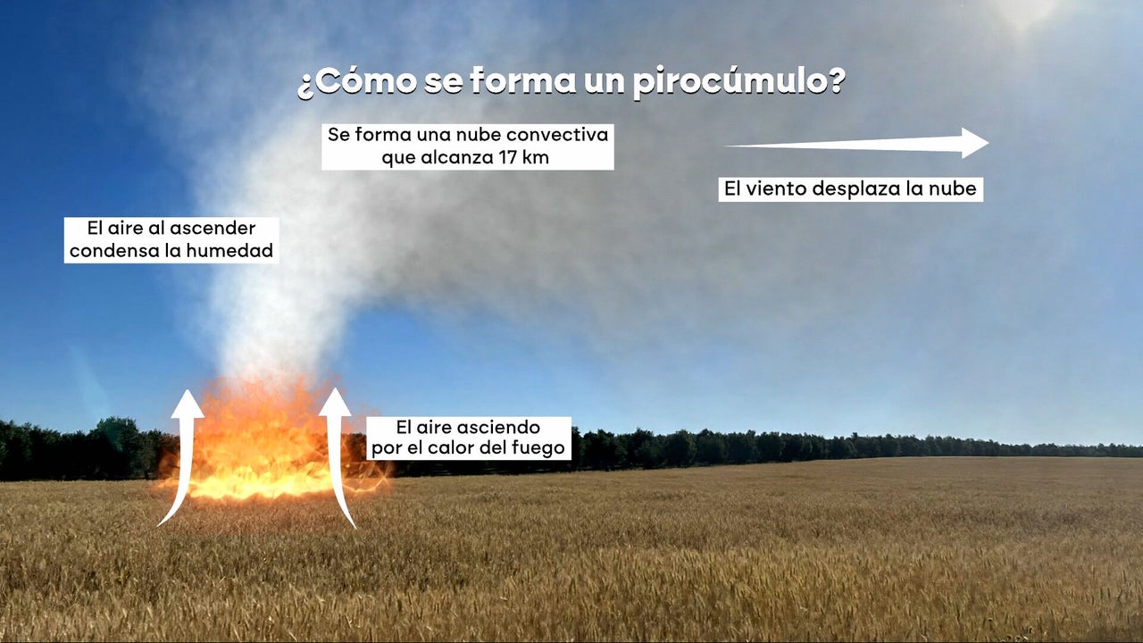 El pirocúmulo que arrasó Lleida, una nube de 17 kilómetros que propagó a gran velocidad el incendio de la Segarra