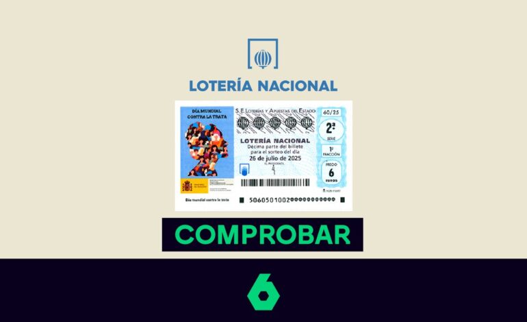 Comprobar el resultado de la Lotería Nacional de hoy, sábado 26 de julio de 2025