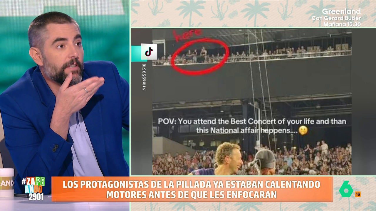 Dani Mateo, tras las nuevas imágenes de la pillada viral de la ‘Kiss Cam’ de Coldplay: «Estaban calentando también motores»