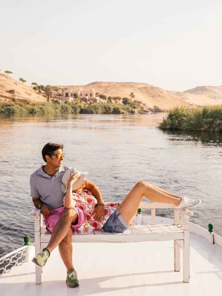 Lourdes Montes con Fran Rivera durante su viaje a Egipto