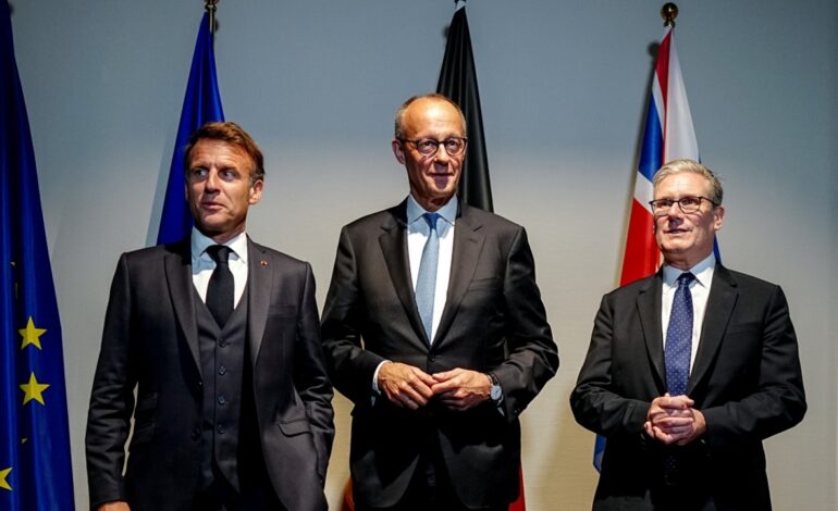 Macron, Merz y Starmer se reúnen para «impulsar planes sólidos» de manera coordinada y alcanzar «una paz duradera» en Gaza