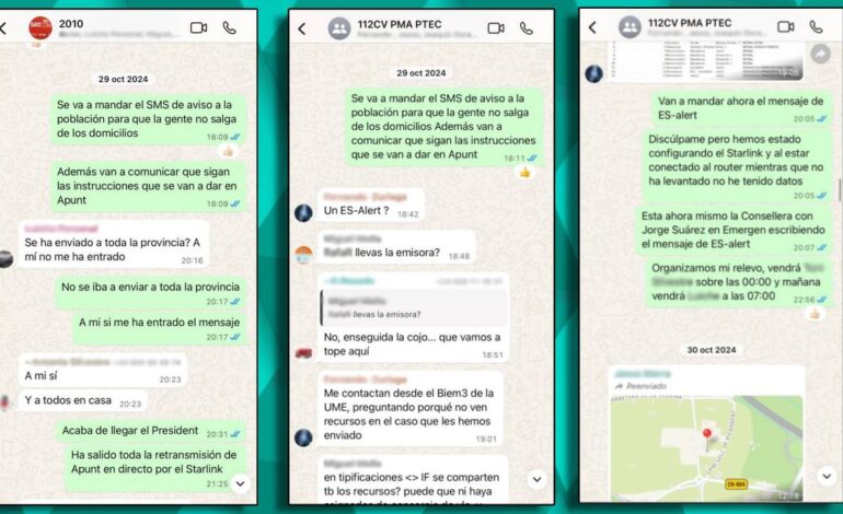 Los mensajes de WhatsApp de Emergencias que muestran que dos horas antes de enviar la alerta de la DANA ya valoraban hacerlo