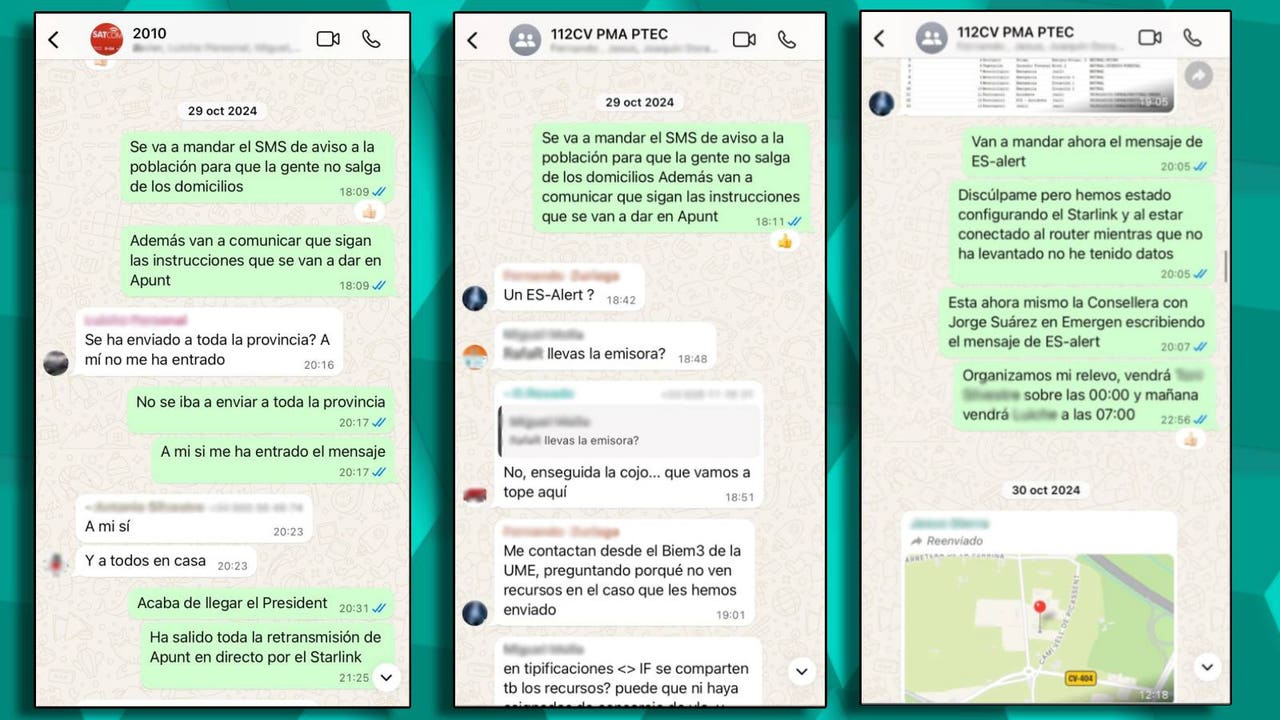 Los mensajes de WhatsApp de Emergencias que muestran que dos horas antes de enviar la alerta de la DANA ya valoraban hacerlo
