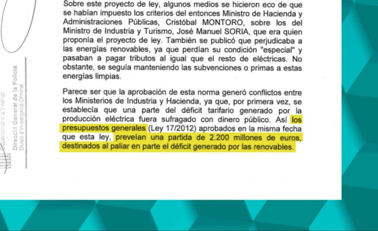 Montoro ayudó a sortear el impuesto al sol del ministro Soria a las energéticas que dirigían exsocios de Equipo Económico