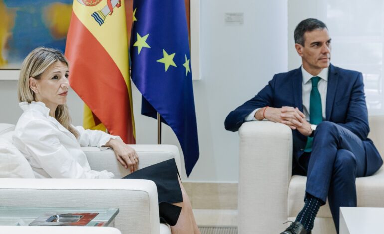 Sánchez y Yolanda Díaz acuerdan impulsar el embargo del comercio de armas a Israel