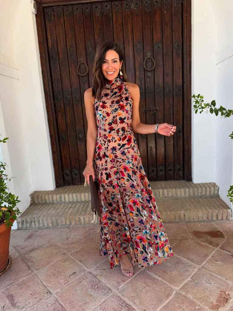 Virginia Troconis Flower Dress para la graduación de su hija Triana