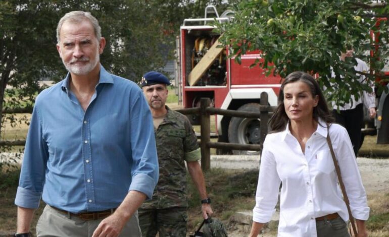 Felipe VI y Letizia, recibidos entre vítores y aplausos en Zamora, una de las provincias más afectadas por los incendios