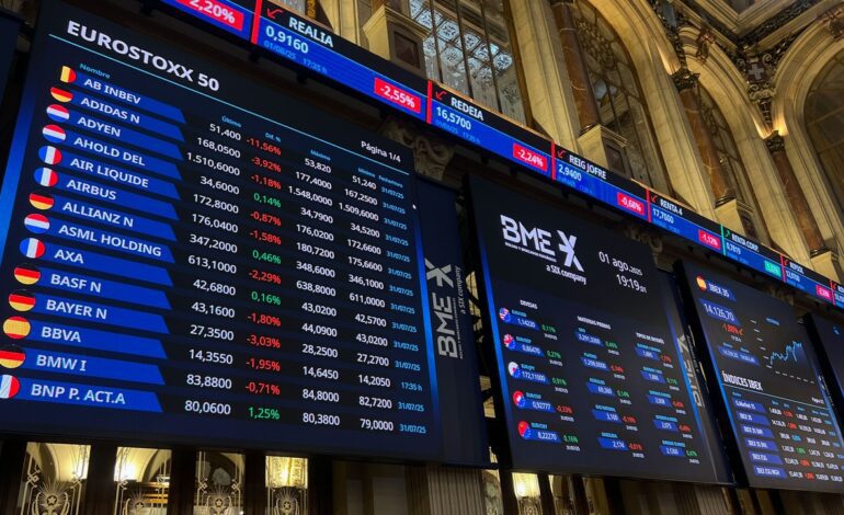 El Ibex 35 retrocede lastrado por la guerra comercial