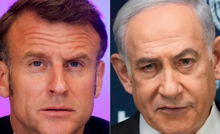 Macron replica contundente a Netanyahu, que lo acusa de "alimentar el fuego antisemita".
