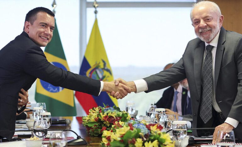 Sin sesgos ideológicos, Noboa y Lula acuerdan cooperación comercial y en seguridad