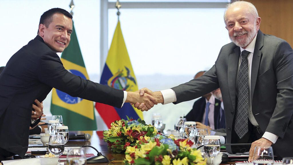 Sin sesgos ideológicos, Noboa y Lula acuerdan cooperación comercial y en seguridad