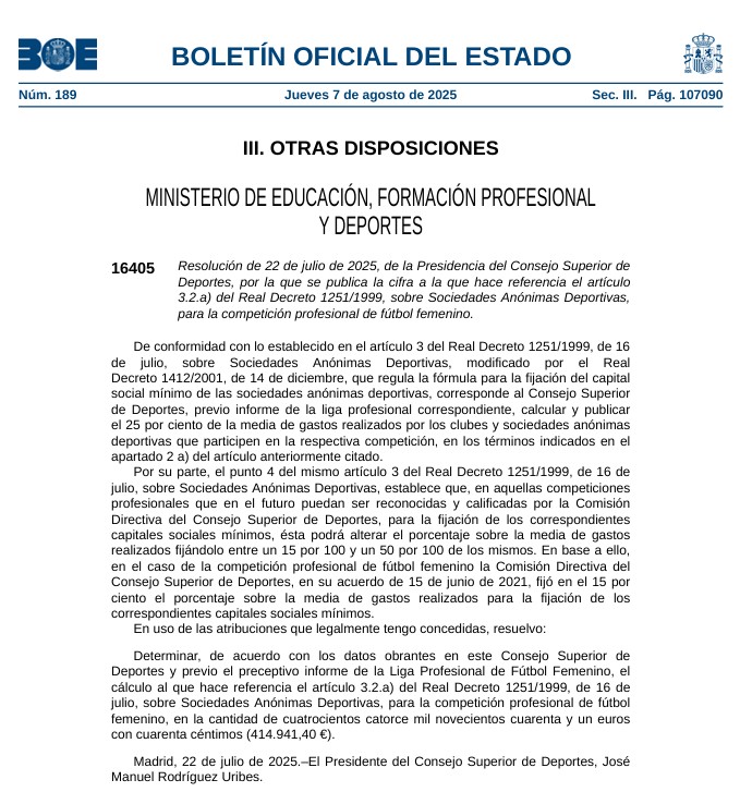 Boe jueves, 7 de agosto