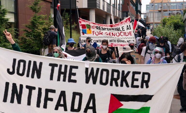 Empleados de Microsoft ocupan la sede central en protesta contra por los negocios de la empresa con Israel