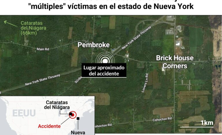 Al menos cinco fallecidos en el accidente de un autobús con turistas en el estado de Nueva York