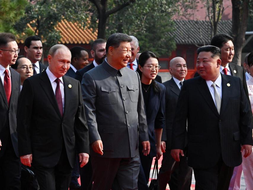 Putin, Xi Jinping y Kim Jong-A durante el desfile militar.