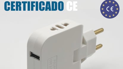 Ladron enchufe cuatro imágenes