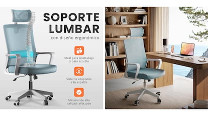 Esta silla ergonómica es ideal para aliviar el dolor de espalda.