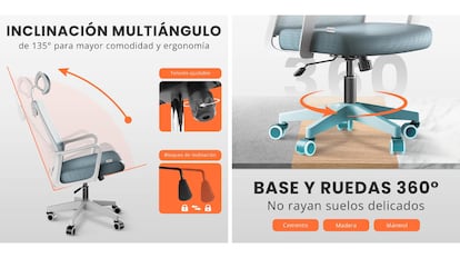 Esta silla ergonómica es ideal para aliviar el dolor de espalda.