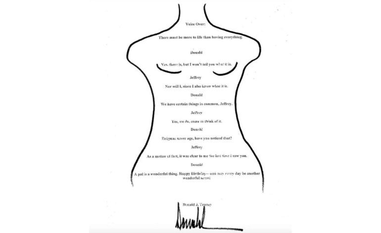 Publicada la carta soez de Trump a Epstein cuya existencia negaba el presidente de EEUU