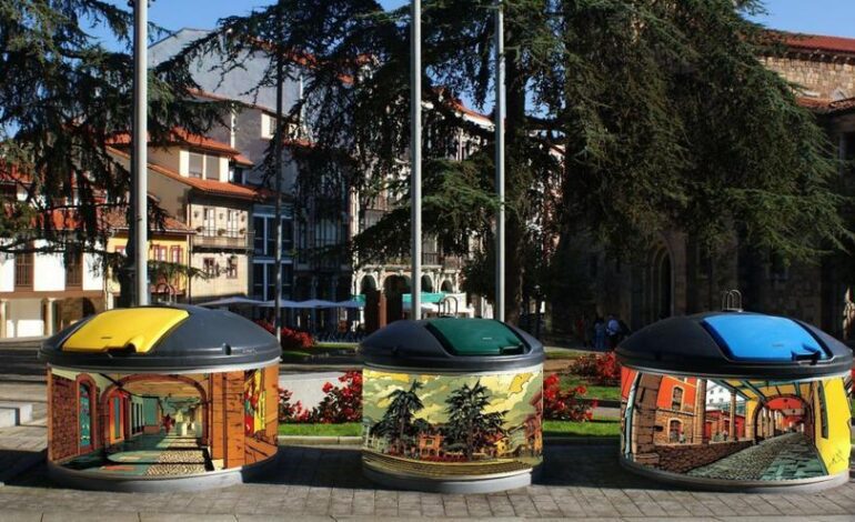 una intervención artística para las islas de reciclaje de Avilés