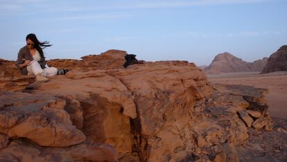 En el desierto de Wadi Rum de Jordania.
