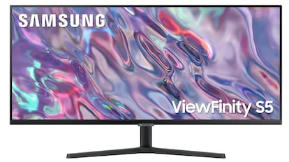 Vista del monitor curvo Samsung Viewfinity S5 LS34C502GAUXEN.