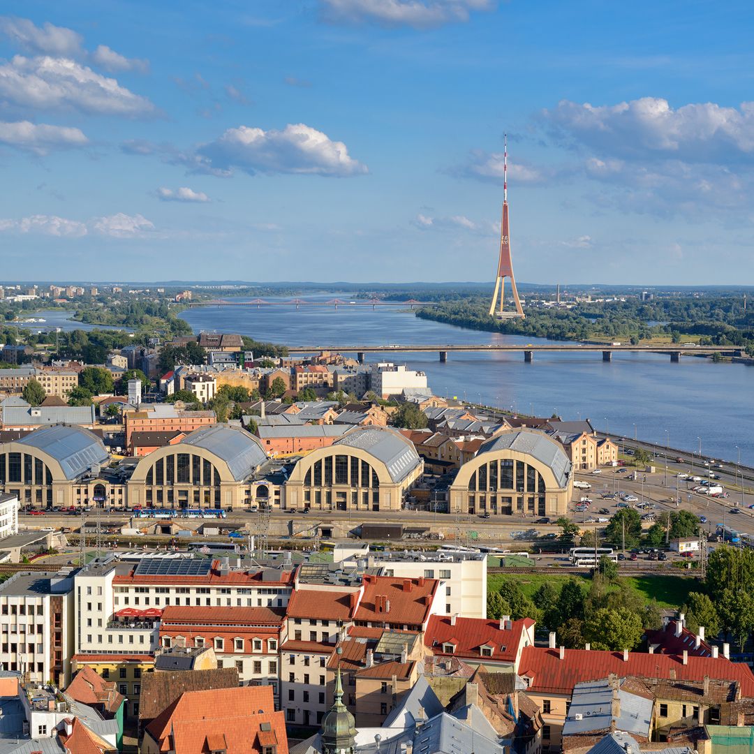 Vista panorámica de Riga, Letonia
