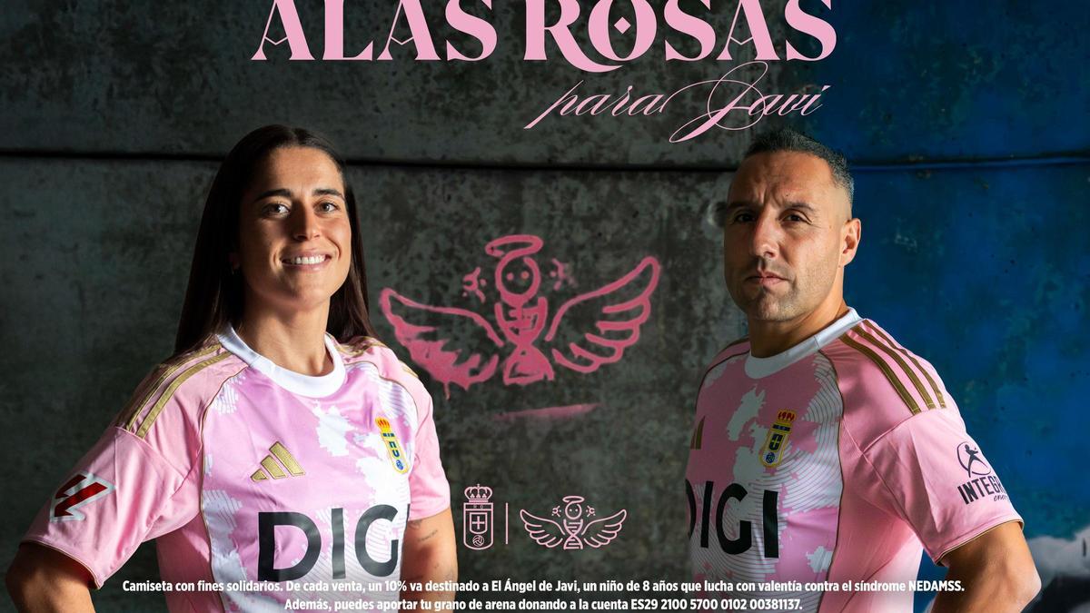 El Real Oviedo lanza su nueva camiseta: es rosa, solidaria y "llena de esperanza"