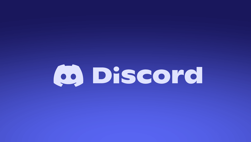 Logotipo de discordia sobre fondo azul