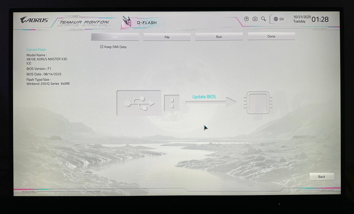 X870E AORUS MASTER X3D ICE BIOS actualización