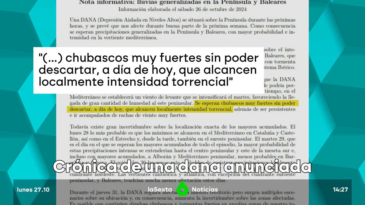 la AEMET sí avisó, pese a las mentiras de Mazón sobre el 29 de octubre