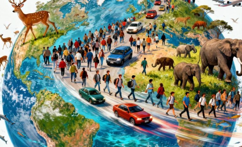 la humanidad supera toda la vida animal en movimiento