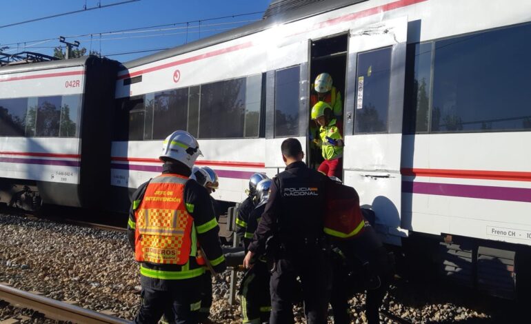 Seis heridos leves en el descarrilamiento de un tren en San Fernando de Henares