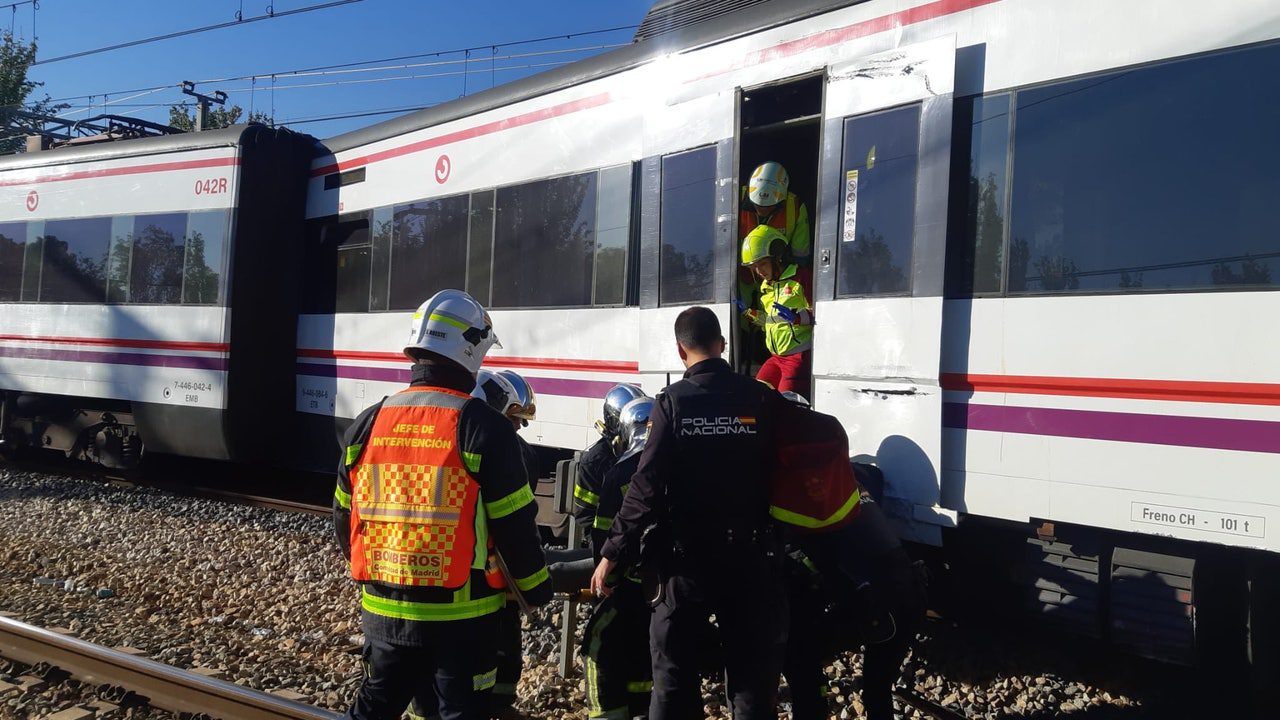Seis heridos leves en el descarrilamiento de un tren en San Fernando de Henares