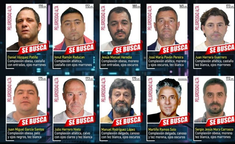 Estos son los 10 fugitivos más buscados de España y que están considerados de alta peligrosidad