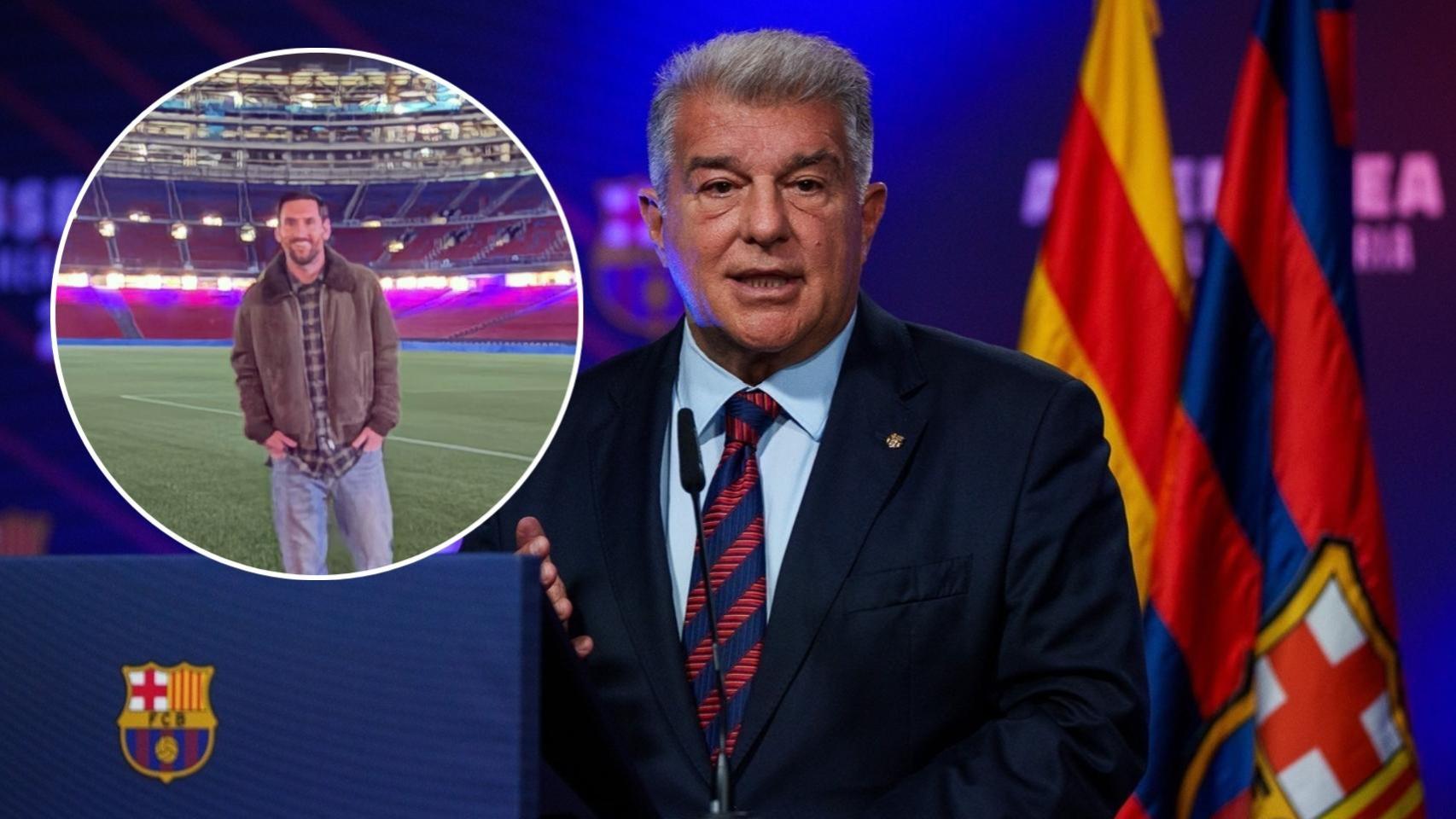 Joan Laporta, presidente del Barça, sobre la foto de Messi en el Camp Nou: "No lo sabía. Fue un arrebato"