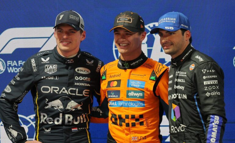 tercero a milésimas de Verstappen y pole para Norris