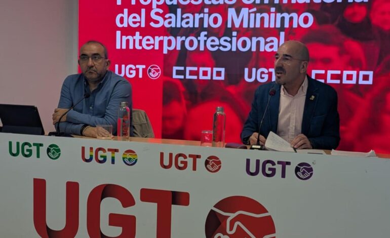 Los sindicatos exigen que el salario mínimo suba en 2026 a 1.273 euros al mes, un 7,5% más, para pagar IRPF