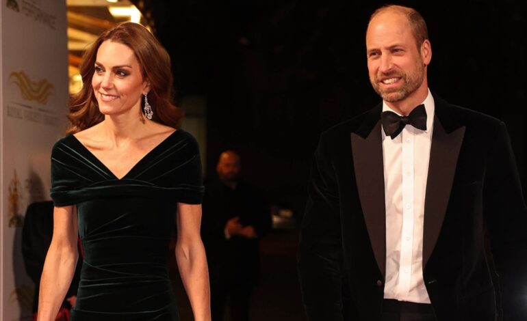 Kate Middleton brilla en su esperada reaparición en el Royal Albert Hall: terciopelo, diamantes y complicidad con el Príncipe Guillermo