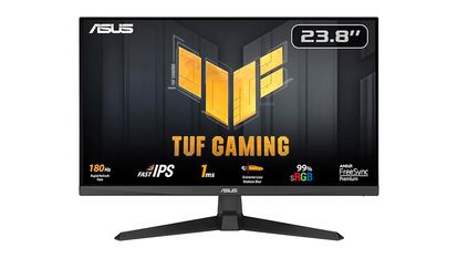 Monitor gaming sobre fondo blanco.