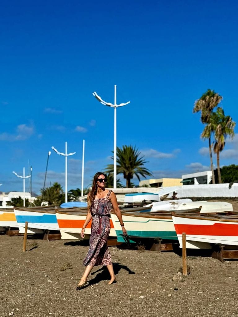 Hélène Lindes en la playa