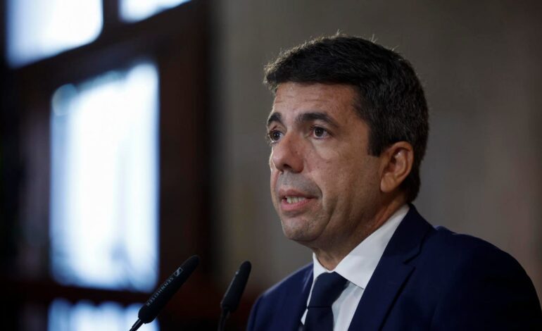 Mazón pide comparecer el martes en la comisión de la DANA de Les Corts tras anunciar su dimisión