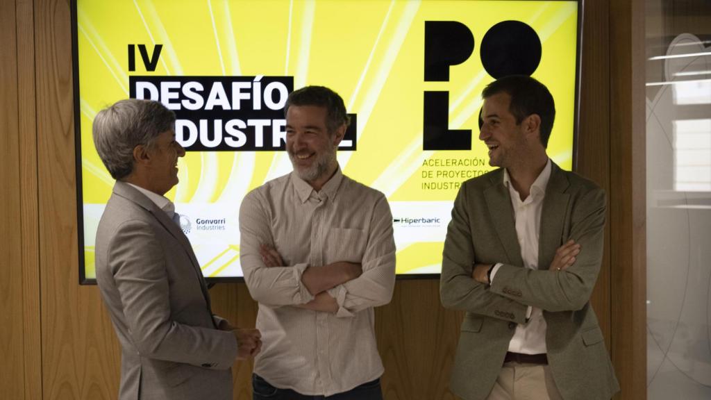 Javier Cuasante con Fernando Lázaro y Juan José Gutiérrez.