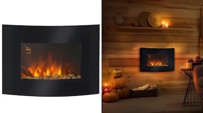 Chimenea eléctrica decorativa con cinco niveles de brillo de las llamas LED.