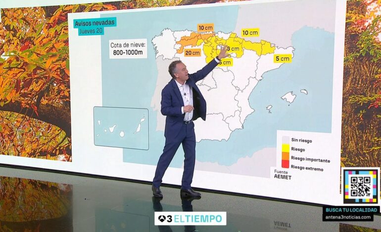 ¿Dónde va a nevar? Roberto Brasero avisa de que «el aire ártico viene acompañado de nevadas»