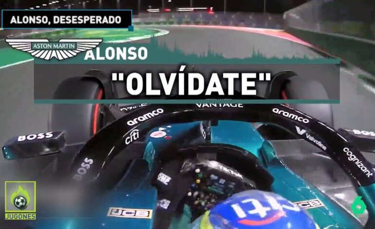 La radio de la frustración de Fernando Alonso en Las Vegas: «Olvídate»